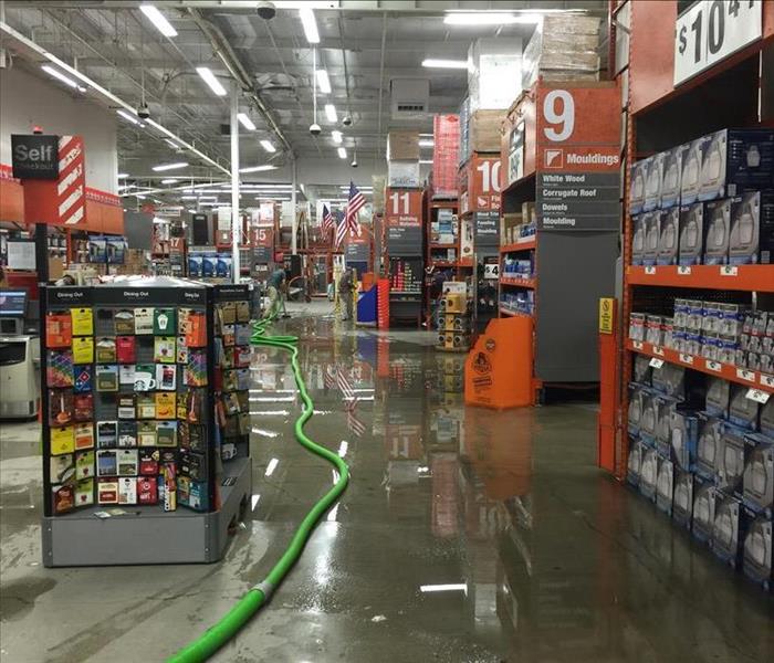 water flooded Home Depot in Riverside 