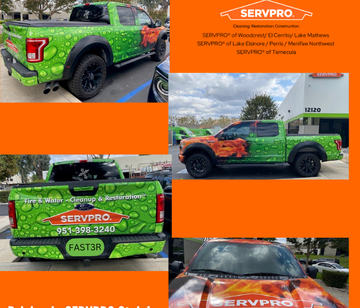 pictures of different angles of our new SERVPRO truck 
